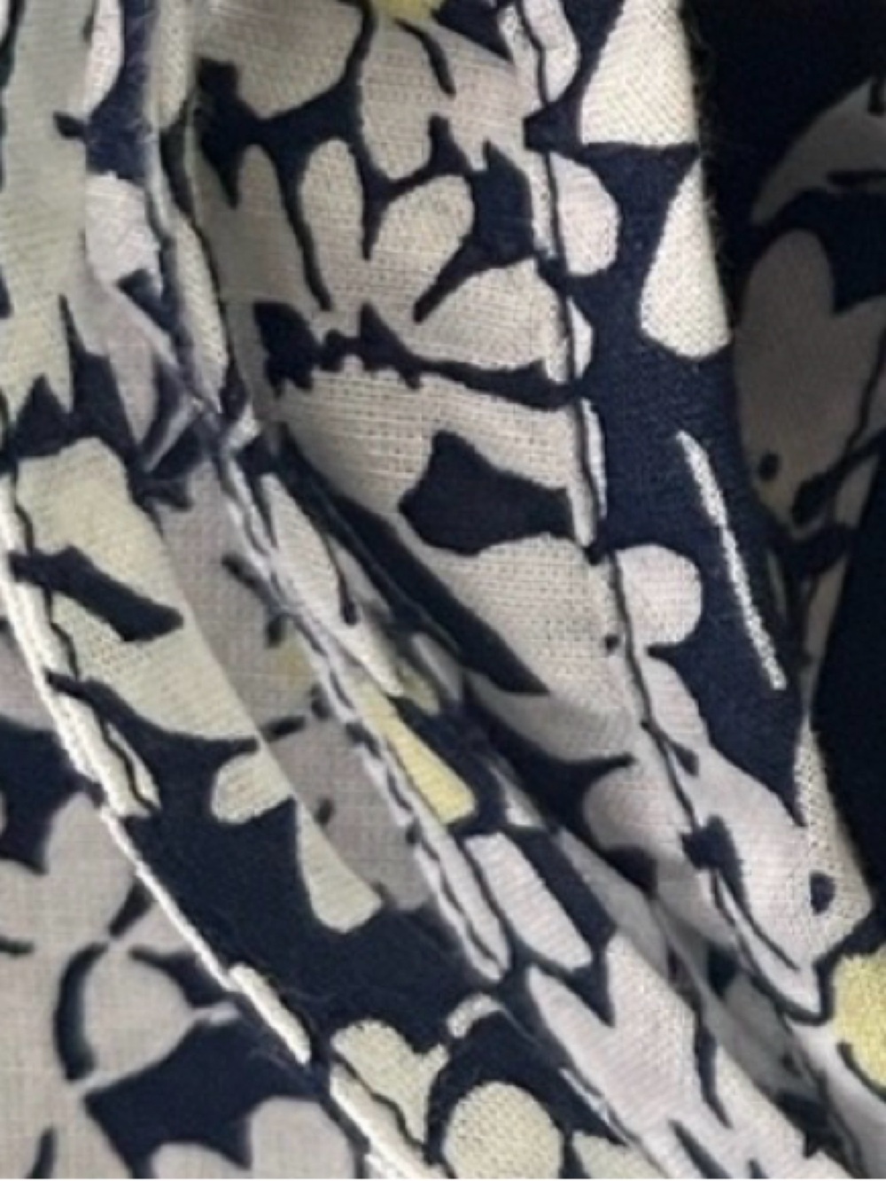 J.Crew Flutter Sleeve, Daisy Print, tie front, Navy Cotton, lined Dress. Sz20 - Picture 7 of 7